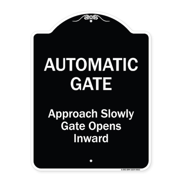 Designer Series-Automatic Gate Approach Slowly Gate Opens Inward, 24" x 18", BW-1824-9863